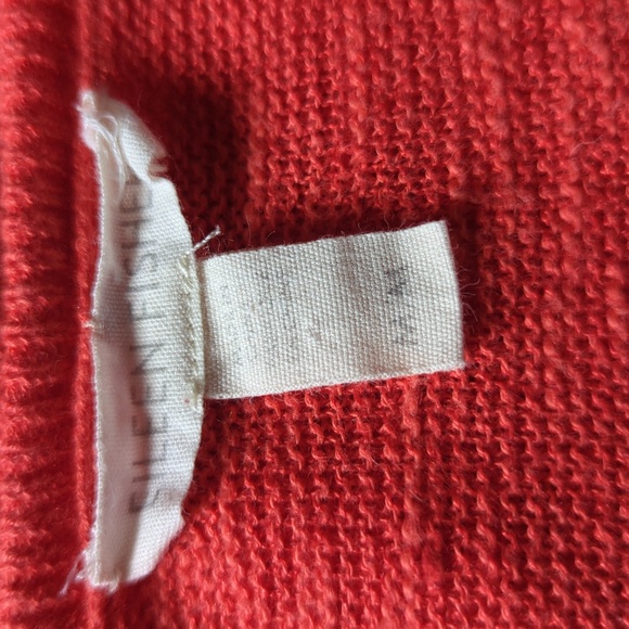 EILEEN FISHER Womens Orange V-Neck Organic Linen/Cotton Oversized Knit Top Sz M - Picture 4 of 4